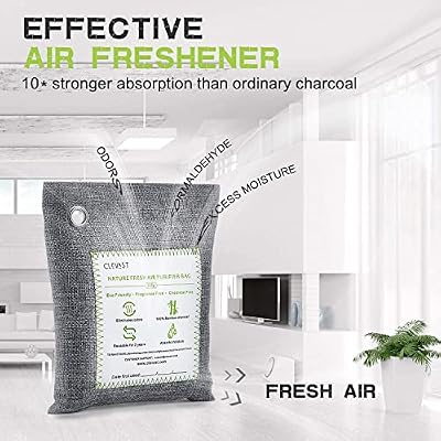 CLEVAST Bamboo Charcoal Air Purifying Bags - (Large, 4200g), Removes Odors and Moisture, Nature Fresh Air Purifier Bags, Odor Eliminator for Home, Car, Pets, Bathroom, Basement