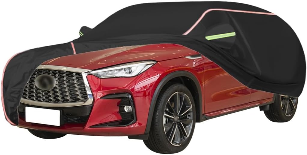 WOLWES Car Covers are Suitable for Infiniti QX55 2022-2024 All-Weather Windproof, Snowproof, Rainproof, UV-Protected and Breathable All-Season Universal with Side Door Zip Oxford Cloth Car Covers (Co