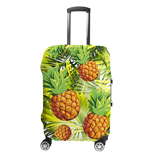 Housse de valise ananas jaune vif protection bagage cabine et soute extensible