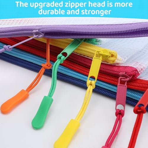 24pcs Mesh Zipper Pouch File Bags Puzzle Storage Bags, A4 13x9 Inches Large Reusable Zipper Pouches for Organizing Classroom Board Game Organization by YOPCDJ - Used condition - Image 3