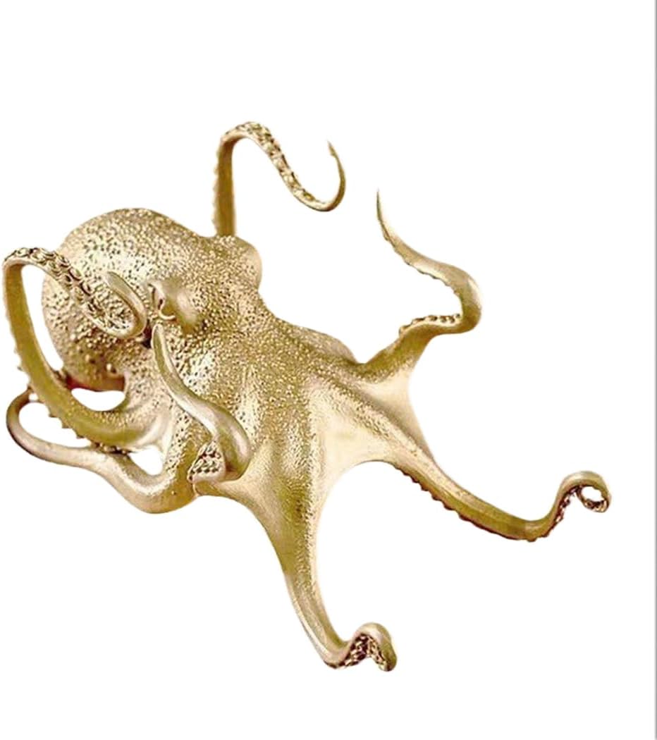 Creative Octopus Mobile Phone Bracket Golden Octopus Lazy People Watch Drama Mobile Phone Desktop Bracket Signature Pen Bracket Decorative Ornaments (1pcs)