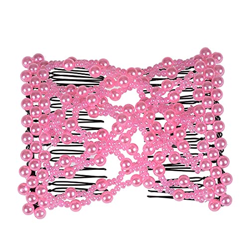 Ruihfas 6Pcs Multifunction Easy Comb Magic Comb Stretchy Beaded Hair Comb Elastic Double Combs In Mix Colors Hair Holder #TOP3