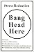 Bang Head Here Tin Sign 8 x 12in