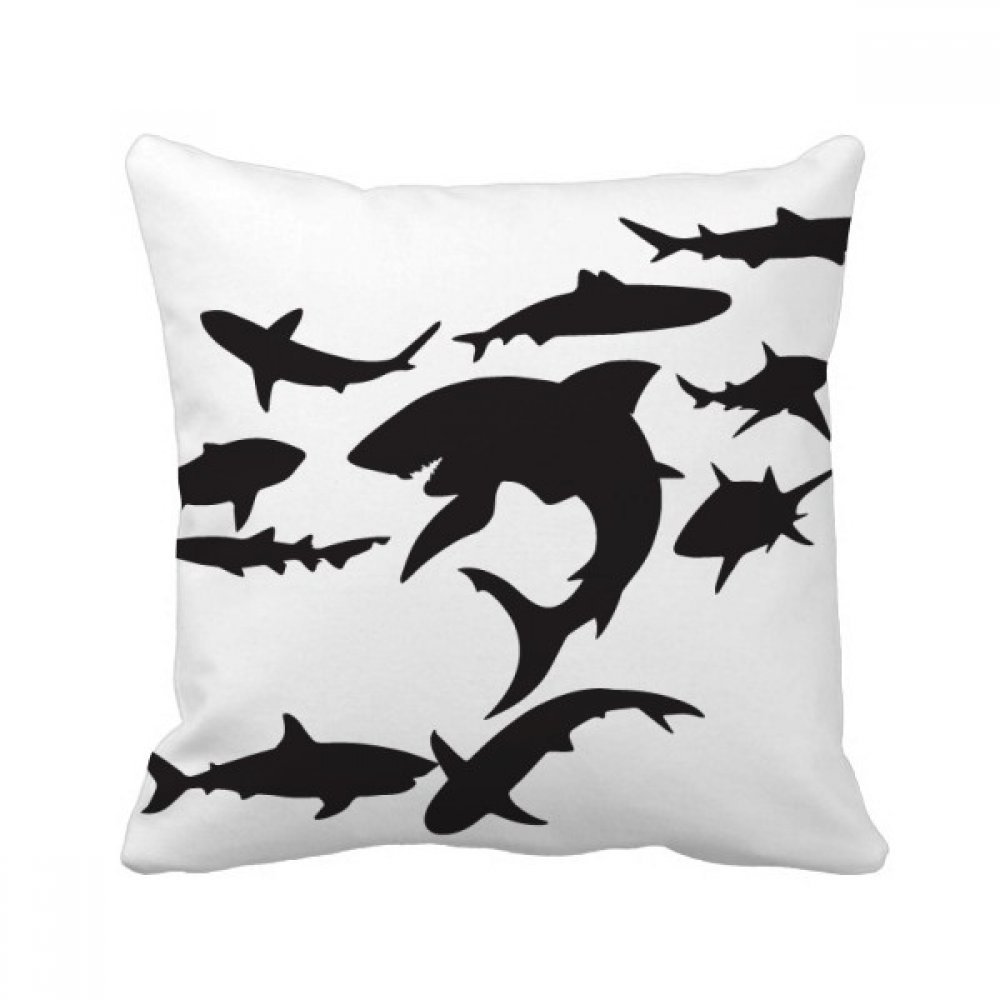 Shark entrez l'eau propre coussin décoratif housse oreiller multicolor 40x40cm