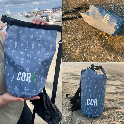 Bolsa seca impermeable flotante COR Surf 3L | 5L | 10L | 15L con cierre enrollable para kayak, rafting, navegación, natación, camping, senderismo, playa y pesca miniatura 3