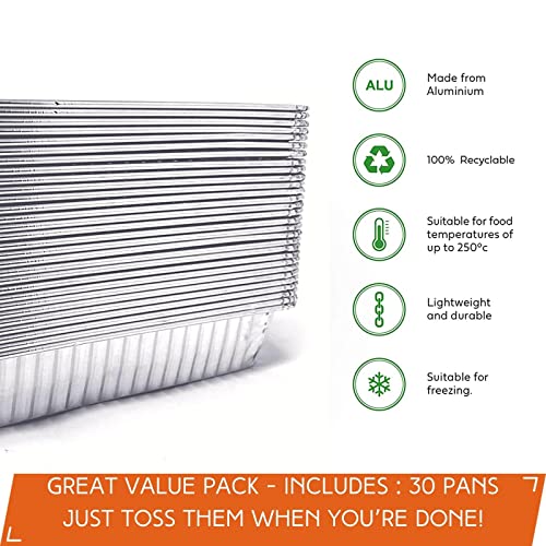 Findful (30-Pack) Drip Pans Compatible With Weber Spirit Series, Genesis Series, Q Series Grills, Disposable Aluminum Foil Grease Trays, 8.5" X 6" L Bbq, Roasting, Baking & Cooking #TOP2