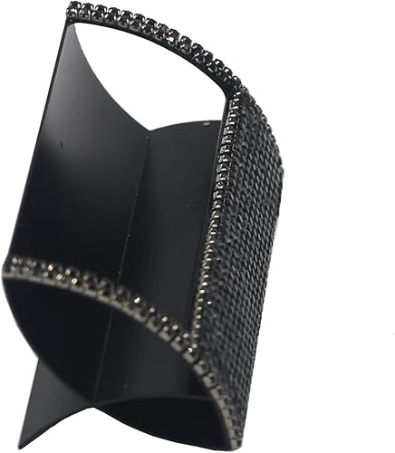 Miniatura 3 de Bling - Tarjetero de aluminio para escritorio, pantalla de tarjetas de visita con diamantes de imitación, soporte para tarjetas de visita de