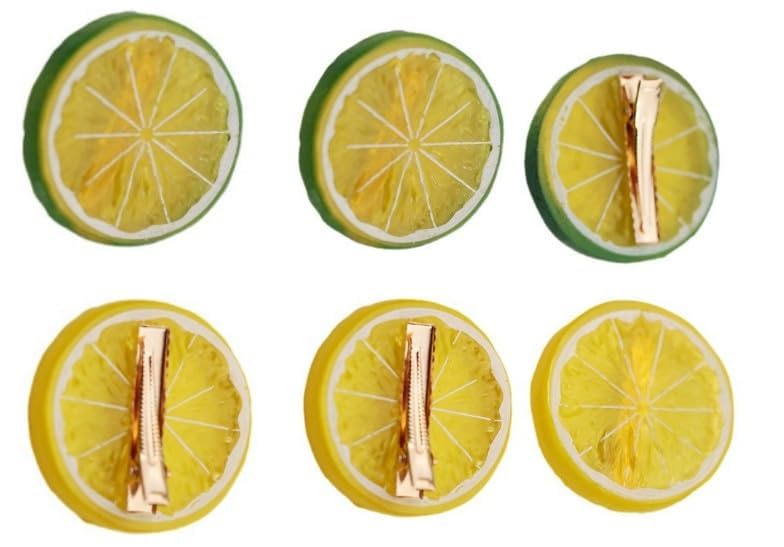 6Pcs Realistic Lemon Hairpin Hair Clip, Cute Hair Barrettes Fruit Hair Clips Girls Toddler Christmas Hair Accessories Clips and Barrettes Hair Accessories, Decoration - Image 9