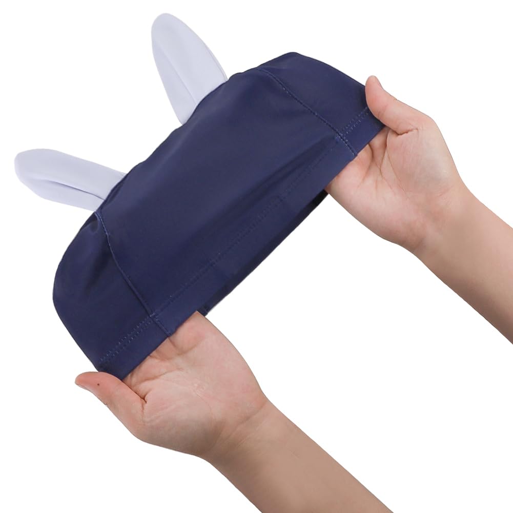 Bonnet De Bain PU Imperméable – Haute élasticité, Oreilles Mignonnes, Taille Unique