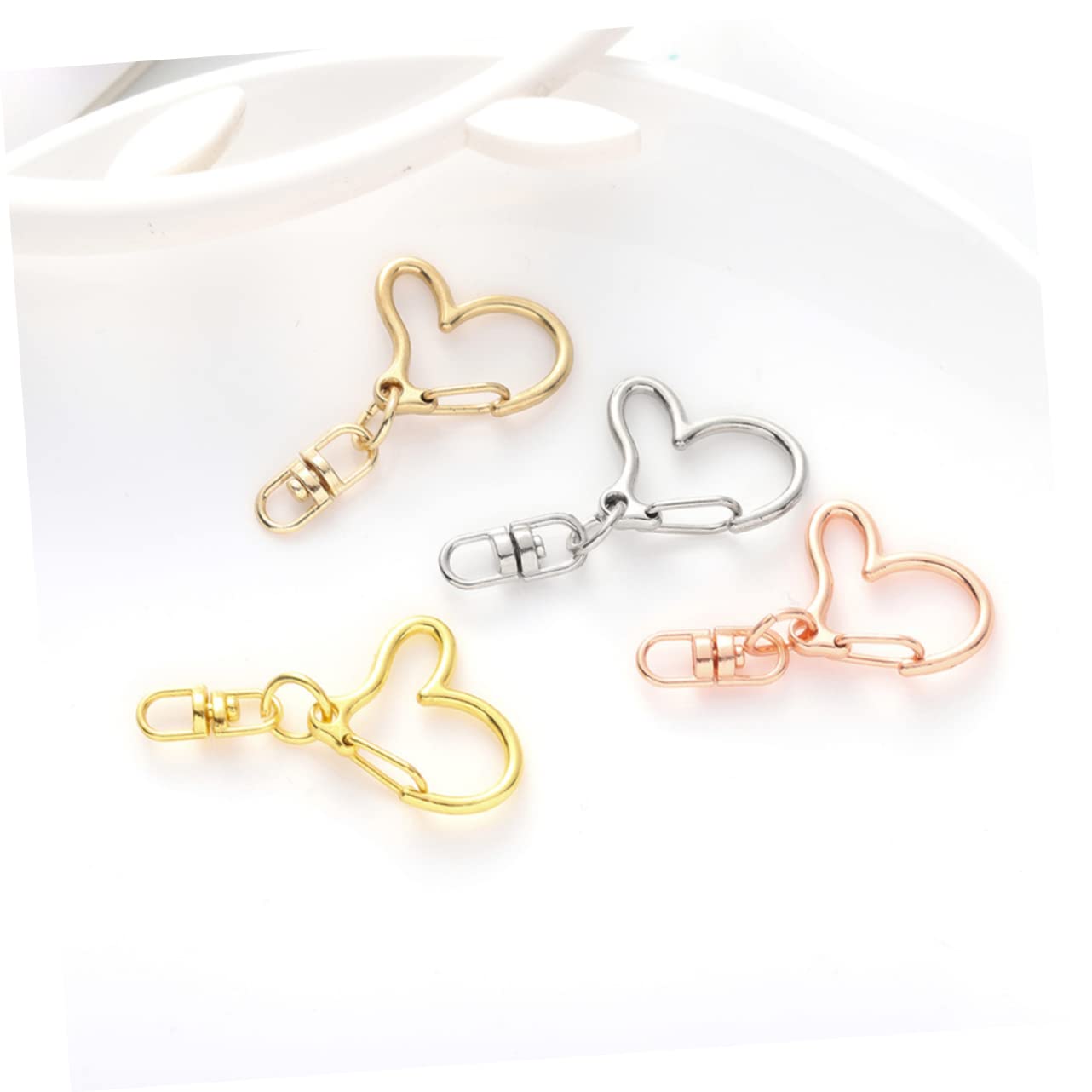 EXCEART 120pezzi Moschettone Forma Di Cuore Chiusure Per Portachiavi Fai Te Accessori Decorativi Per Creazioni Handmade e Gioielli
