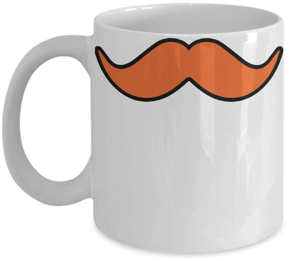 Shaniztoons White Ginger Moustache Funny Ginger Hair Gift Mug