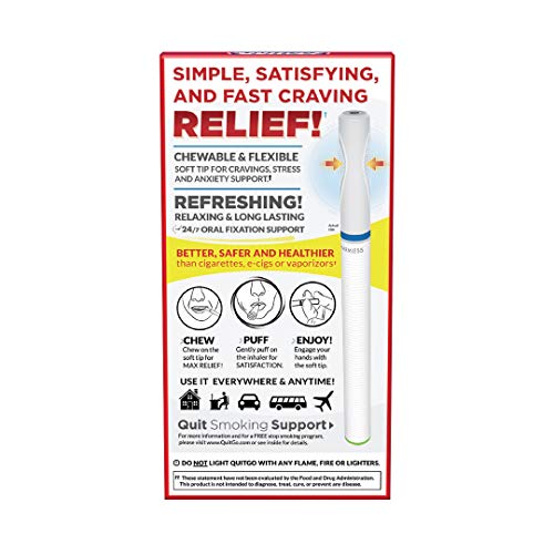 Quit Smoking Aid Oxygen Inhaler + Soft Tip Chewable Filter to Help Curb Cravings, Nicotine Free Non-Addictive Stop Smoking Support & Oral Fixation Relief (1 Pack, Cinnamon)
