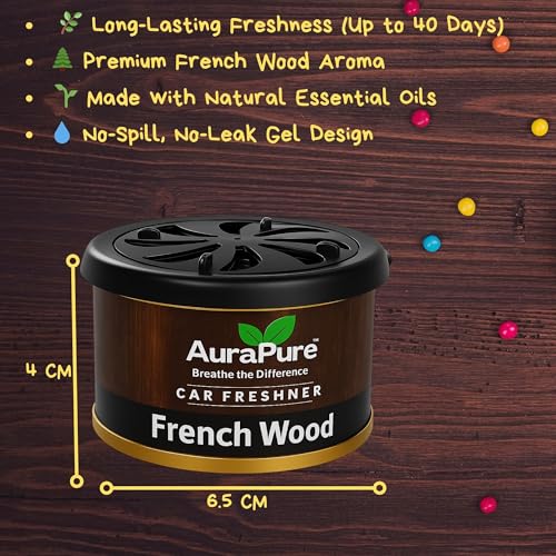 Image of Car Perfume Gel - French Wood Scent | Long-Lasting 40-Day Air Freshener for Dashboard & AC Vent | Luxury Gel-Based Car Freshner for Odor Removal | Premium Car Interior Accessory - 100g