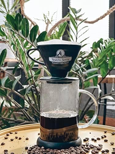 Roast'n Berry V60 - Pour Over Coffee Dripper - Coffee Maker -Ceramic Slow Brewing Accessories for Home, Cafe, Restaurants - Easy Manual Brew Maker Gift V02 Paper Cone Filters (Black)