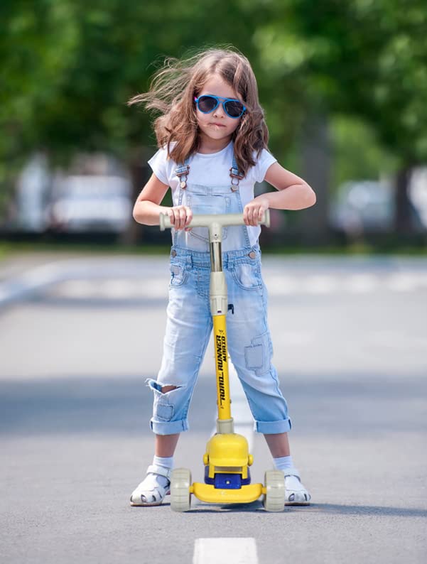 Image of R for Rabbit Road Runner Mario Scooter for Kids of 3+ Years Age, Kids Scooter, Scooter for Kid, 4 Level Height Adjustment, PU LED Wheels & Weight Capacity Upto 75 kg Kick Scooter (Yellow Blue)