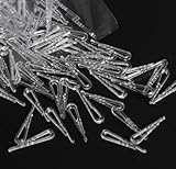 SBYURE 500 PCS Clear Plastic Alligator Clips Transparent Plastic Shirt Clips U Clips for Ties, Pants,Shirts Hold Garments in Place