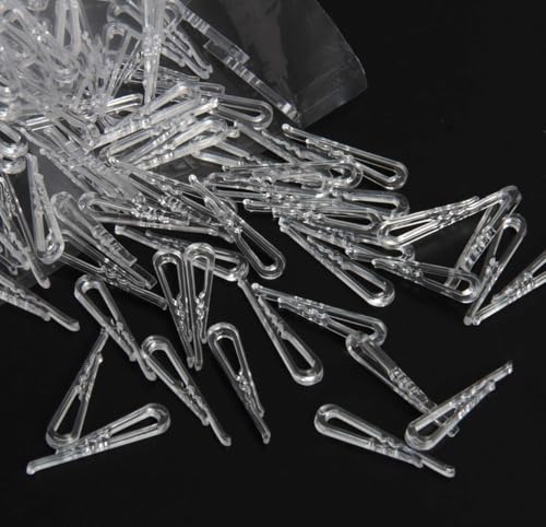 SBYURE 500 PCS Clear Plastic Alligator Clips Transparent Plastic Shirt