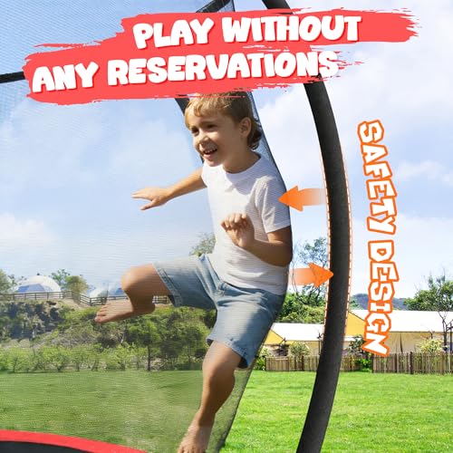 Image of JELENS Trampoline 8FT 10FT 12FT 14FT 15FT 16FT, Recreational Trampolines with Enclosure Net, Outdoor Anti-Rust Trampolines for Kids and Adults, ASTM Approved