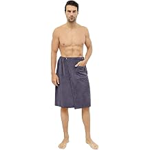 PURFUN Men Boys Soft Wearable Bath Towels Soft Adjustable High Hydroscopicity Bathroom Pool Beach Spa Bathing Shower Cover Up Wrap Around Towel with Elasticated Band