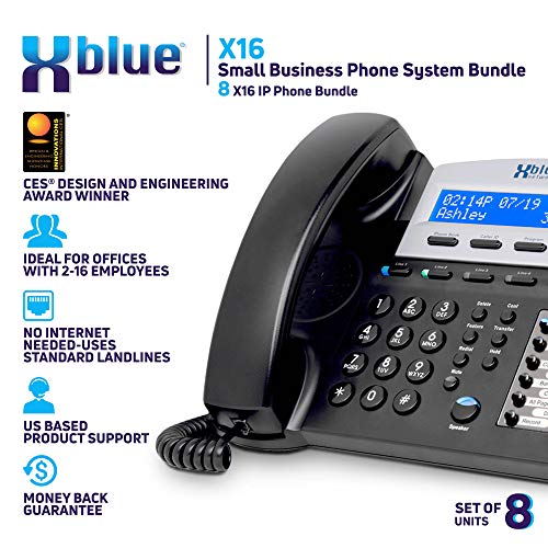 Xblue X16 Small Business 8 Phone System Bundle - Six Outside Lines & Sixteen Phone Capacity - Includes Auto Attendant, Voicemail, Caller Id, Paging & Intercom #TOP1