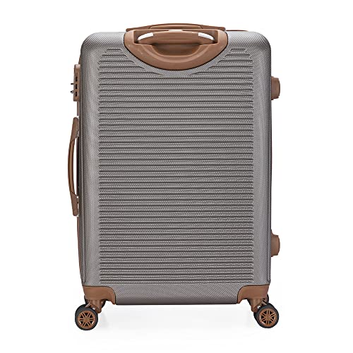 Kit 2 Malas Viagem Swissport Roda 360° ABS Anti Furto (Café)