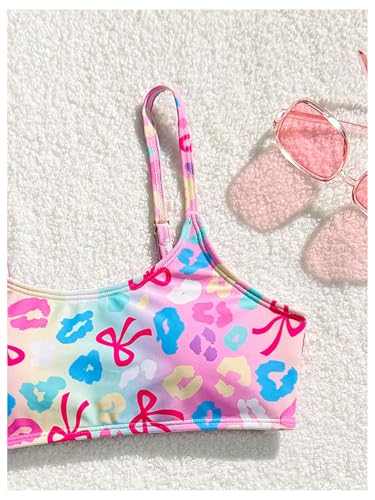SweatyRocks Girl's 2 Piece Bow Print Swimsuit Cute Bathing Suit Bikini Sets Swimwear4