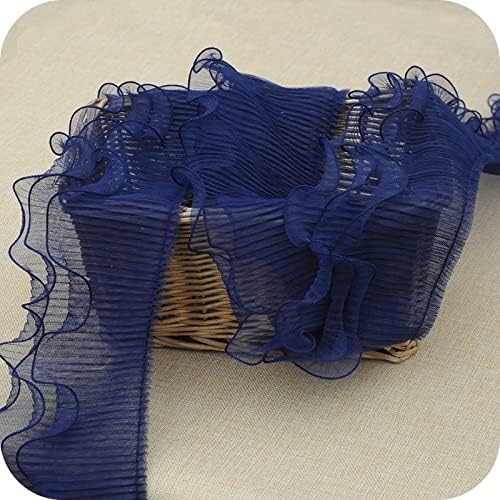 Miniatura 8 de Encaje plisado de malla de 4.7in de ancho, tela de costura, 3 niveles, cintas de encaje adecuadas para manualidades hechas a mano, adornos de encaje