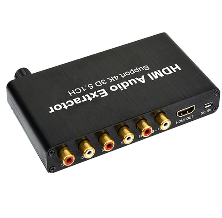 Dekoder audio HDMI, konwerter analogowy 4K HDMI na RCA AC3 / DST na wzmacniacz koncentryczny dekoder audio 5.1, obsługa 5.1 kanałowy, wyjście słuchawkowe 3,5 Mm, dla PS4 Player DVD