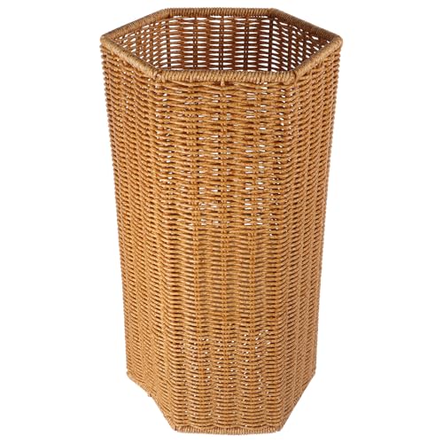 Panier de rangement tressé pour tapis de yoga et parapluies dans le salon