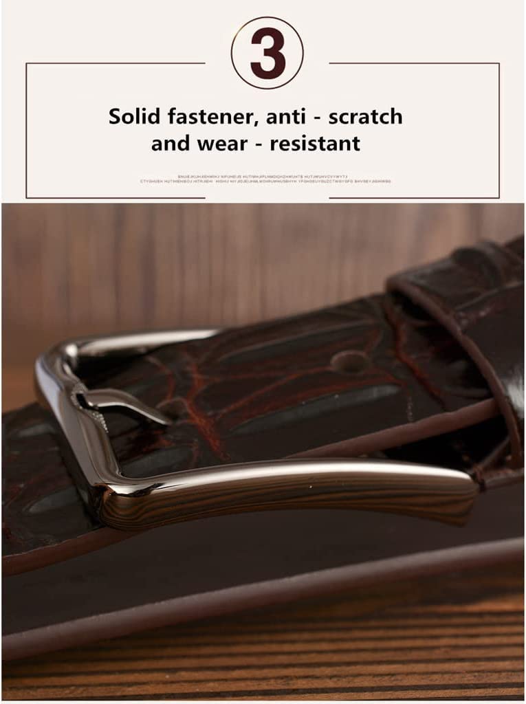 SAAKO Luxus-Gürtel für Herren, modisch, echtes Leder, Dornschließe, Gürtel aus 100% Leder, breiter 38-mm-Vintage-Gürtel für Herren