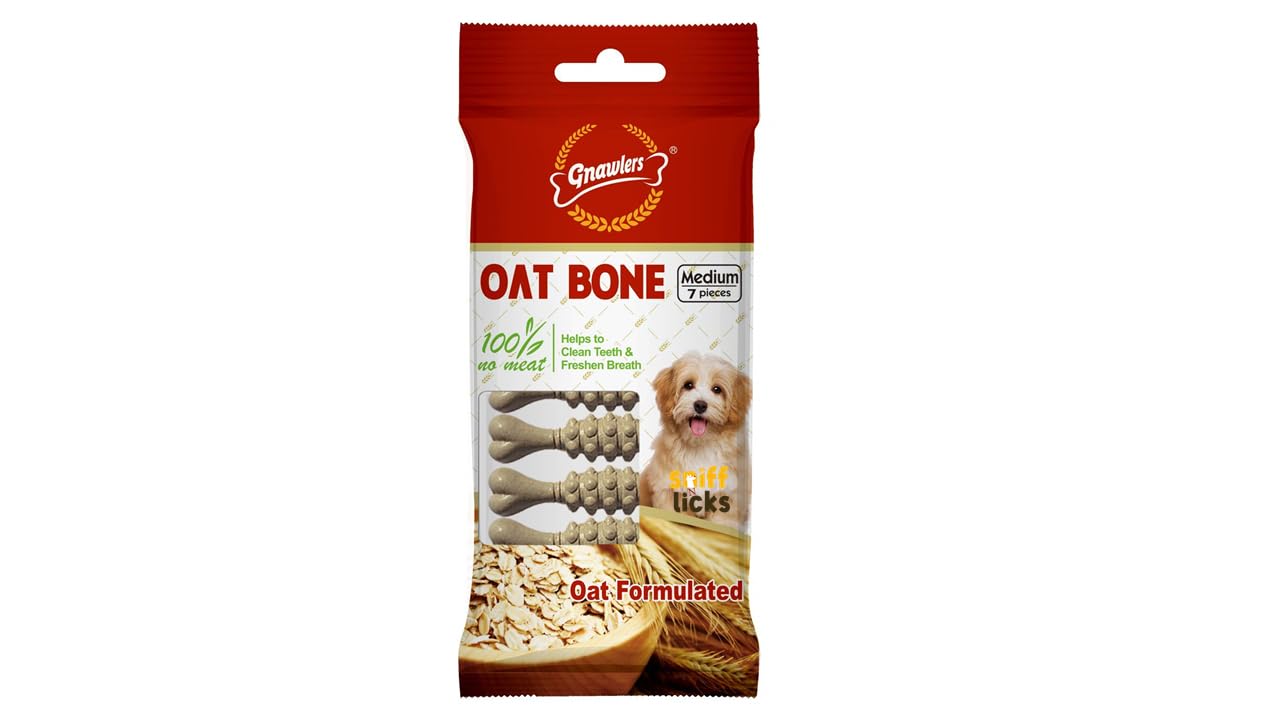Gnawlers Oat Bone, Healthy Dog Bone with Oat, Prebiotic, Multi-Vitamins and Essential Oils 7 Piece 60g (Pack of 3) by Sniff N Licks (B0CWDB1R1B) Amazon Price History, Amazon Price Tracker