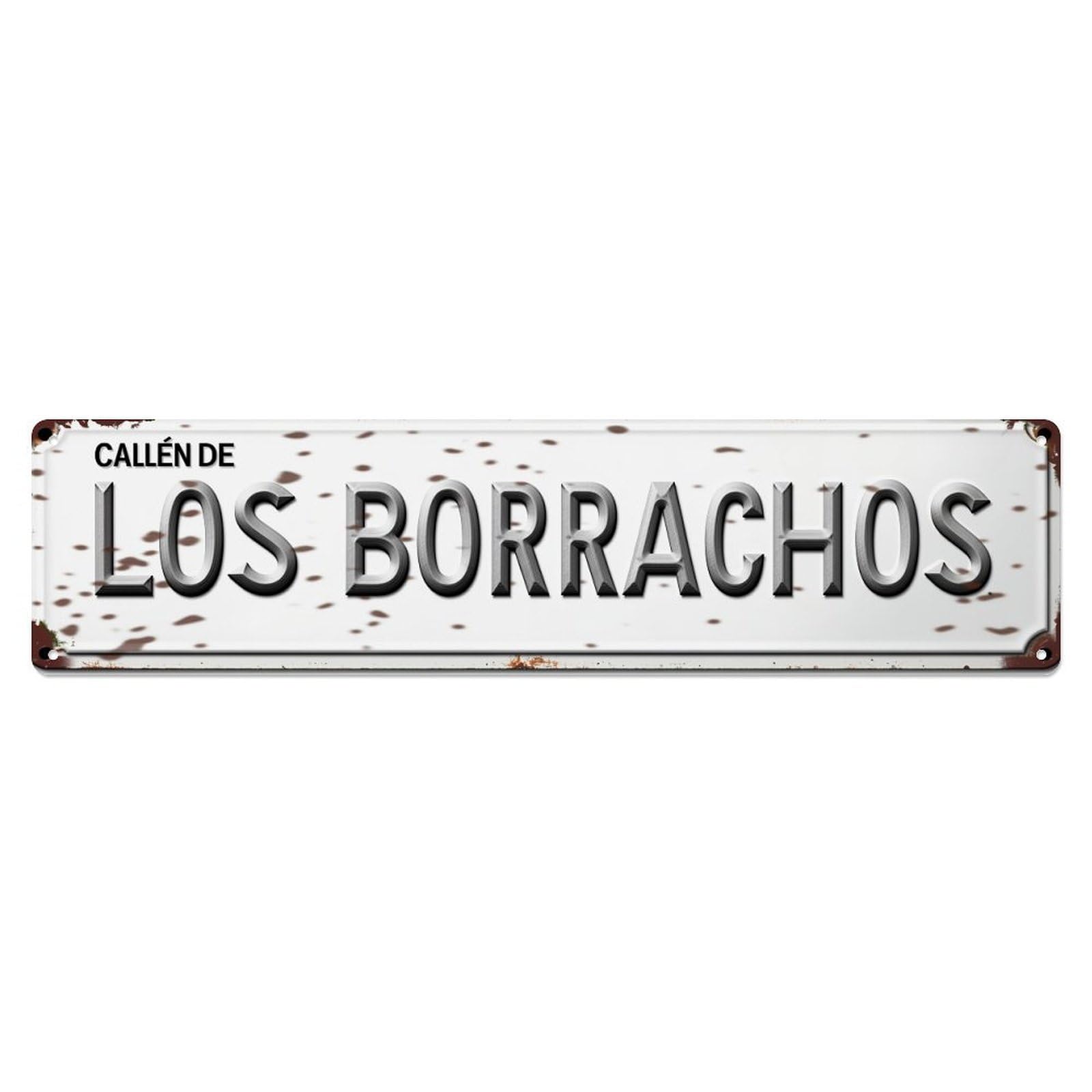 Jdyaojiesheng Vintage White Metal Sign With Rust Spots Tin Sign Retro Metal Wall Decor Metal Poster, Home Bar Garage Farmhouse Cafe Wall Art Decoration 4X16inch