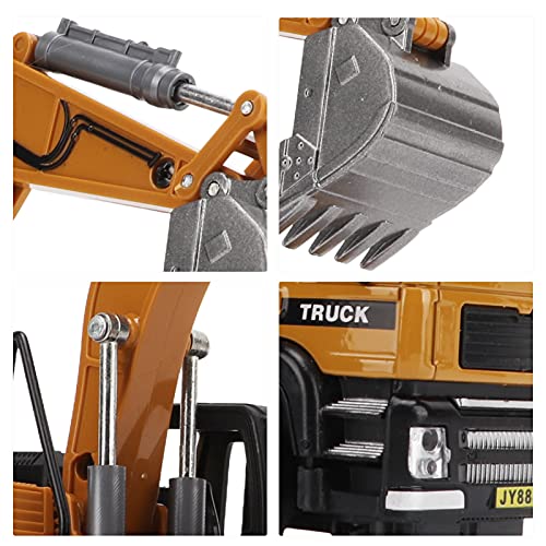 VGEBY Excavator Toy, 1/50 Engineering Excavator Construction Model Toy Alloy Pull Back Construction