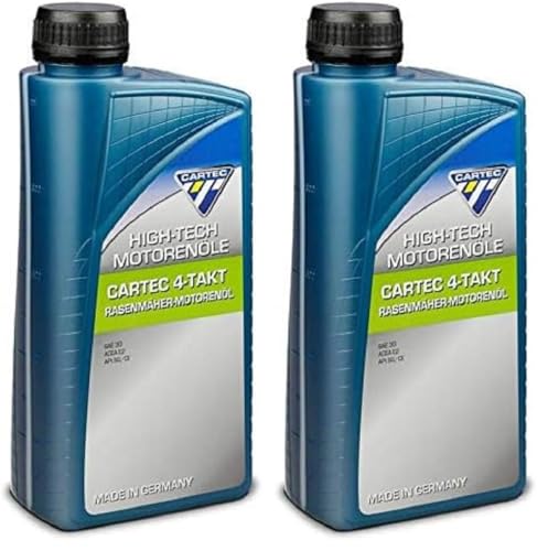 Cartec Huile Moteur pour Tondeuse à Gazon à Quatre Temps, 1 l, fabriquée en Allemagne (Lot de 2)