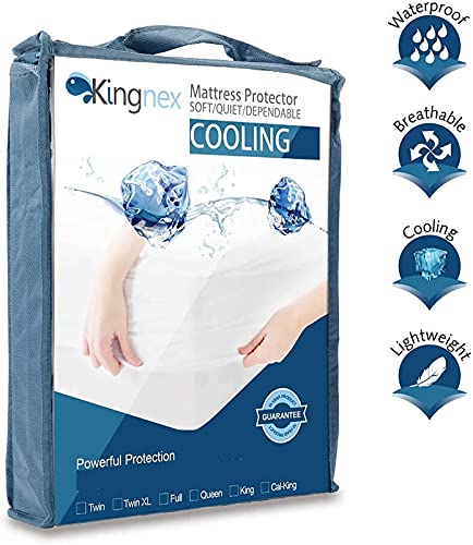 Waterproof Cooling Split King Mattress Protector For Adjustable Beds - Cool Touch Nylon - Fitted Sheet Style Matressprotector Cover #TOP2