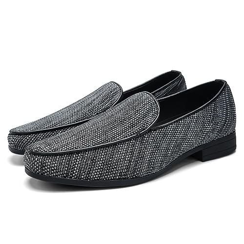 Image of UUBARIS Mens Loafers Dress Slip On Driving Classic Tuxedo Suit Shoes Asphalt Size 14