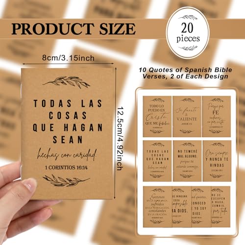 Mini carnet de notes chrétien espagnol d'exception avec versets, lot de 20 - 2