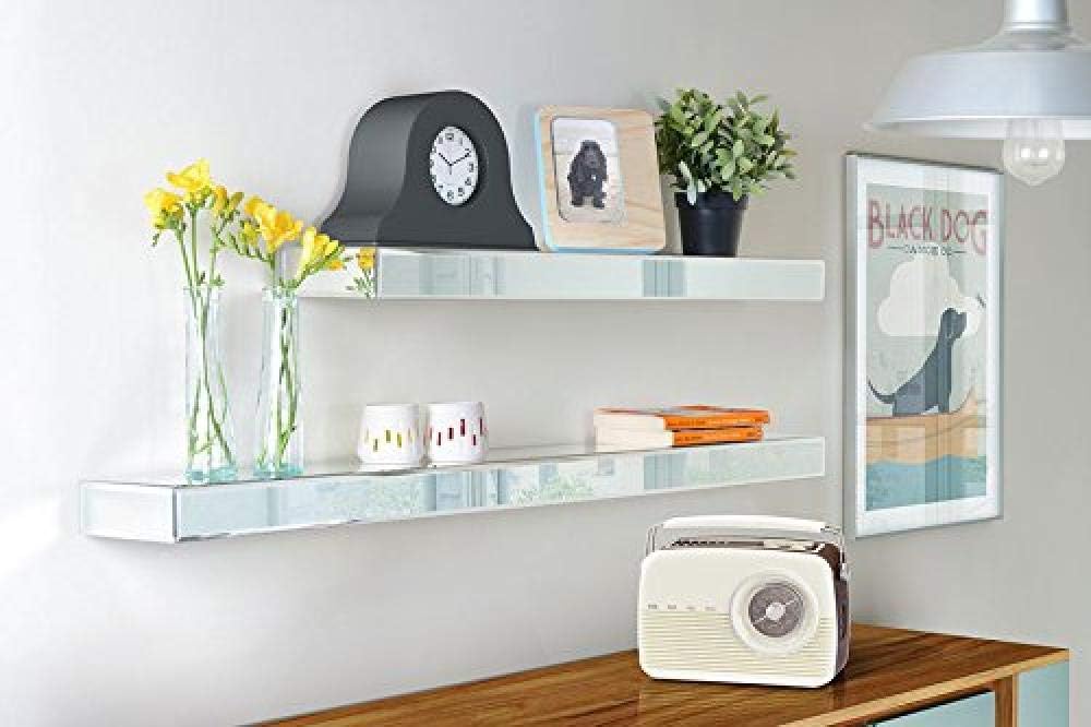 Caiji Mirror furniture mirrored floating shelf shelves wall storage display (90 cm x 15 cm x 6 cm)