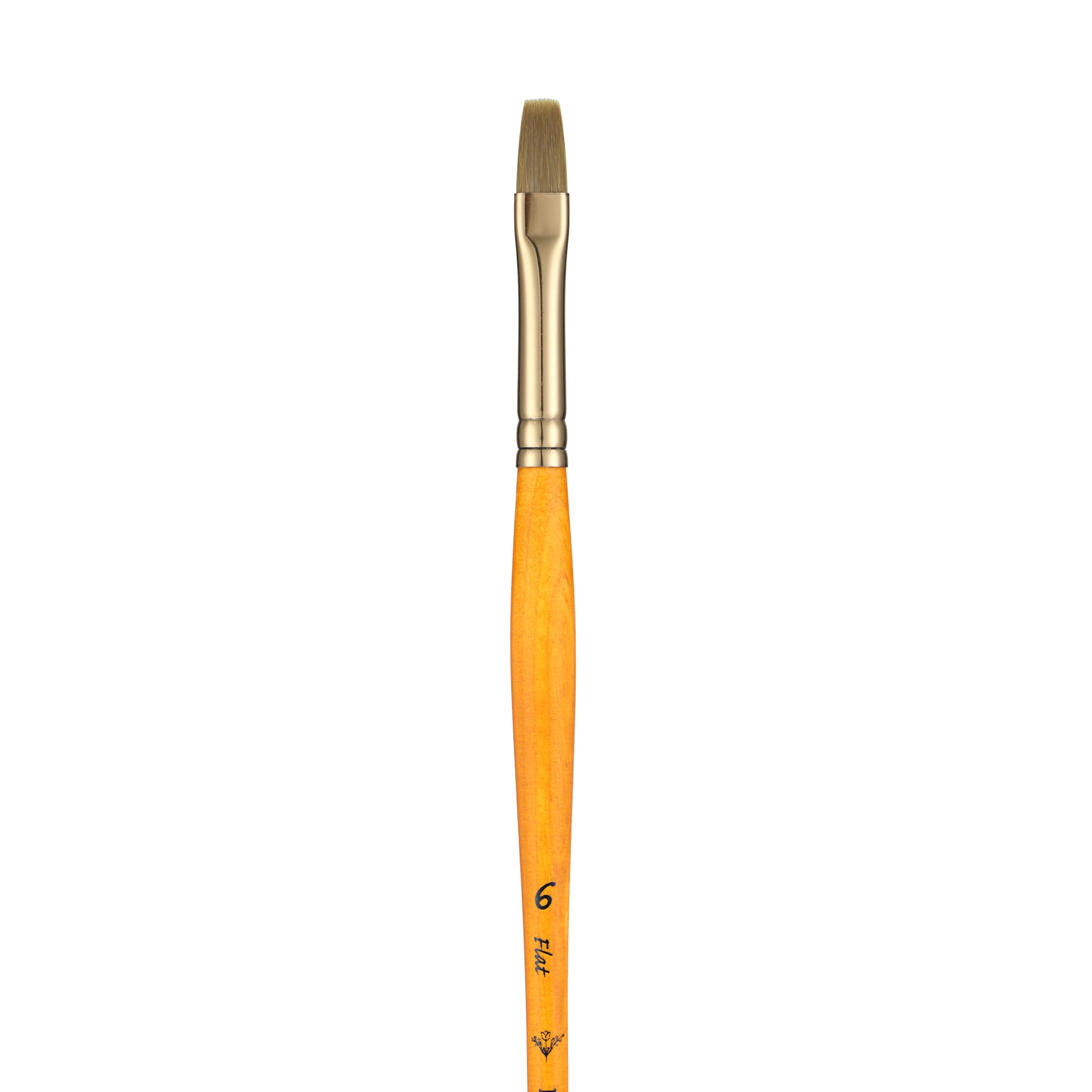 Pan Art Synthetic Fibre Flat No. 06, Detail & Wash Brush for Acrylics - Image 2