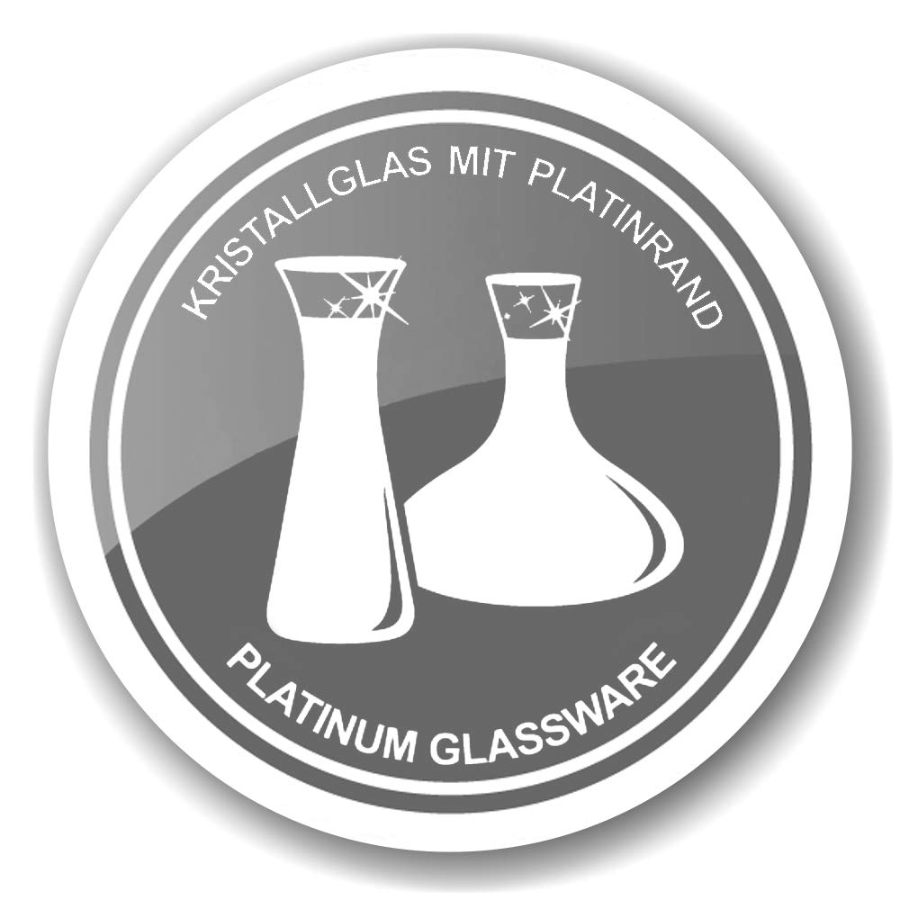 EDZARD Jarra Robert, vidrio soplado con borde de platino, altura 20 cm, capacidad 1 litro, cántaro, jug, taza, pitcher, jarron, para agua, zumo, té helado