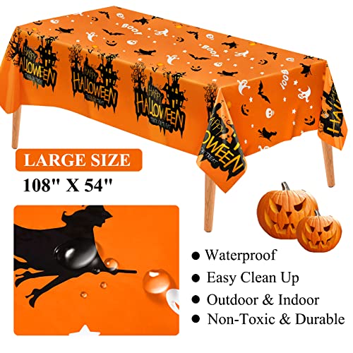 Senneny 2 Pack Halloween Plastic Tablecloth, 54" X 108" Haunted House Halloween Tablecloth Disposable, Spill-Proof Reusable Halloween Table Cover Halloween Table Decor For Halloween Party Supplies #TOP1
