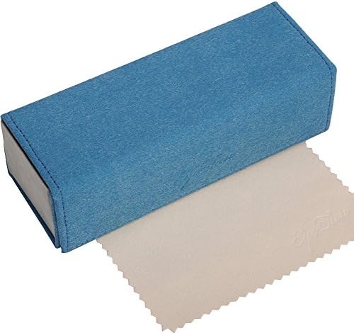 EyeSun Glasses Box Folding Velvet Eyeglasses Case with Free Cleaning Cloth for Sunglasses and Large Eye-Glasses(Blue,101-3big)