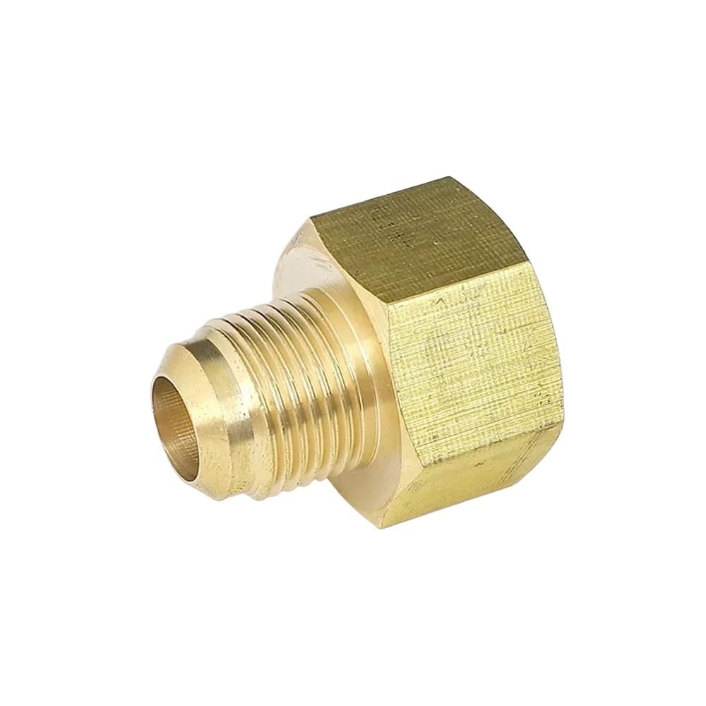 Zorfar Women's 3L8 To 5L8 Inch Brass 45° Flare Reducer Adapter, Sae Standard Unf To Male, Sizes 1/4"-3/4", Air Conditioner Pipe Fitting 1Pcs(3L8 To 5L8 Inch)