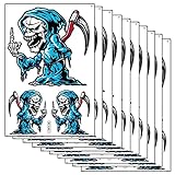 10 Bogen Vorteils Pack 10 Bogen 270 mm x 180 mm - SPARPACK Konvolut Totenkopf Sensemann Sticker Motorsport Motocross Auto Roller Tuning Aufkleber wetterfest Modellbau