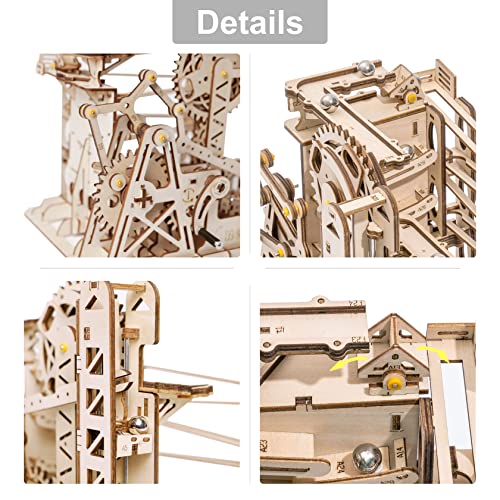Rowood Marble Run 3D Puzzle, Wooden Town Models For Adults To Build, Diy Mechanical Craft Kit,Teen Boy Gifts On Birthday Christmas - Marble Explorer #TOP4
