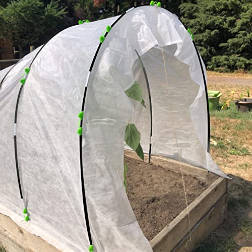 Garden Hoops Grow Tunnel, 12 Sets of 7FT Greenhouse Hoops for Raised Beds, Rust-Proof Fiberglass Frame for Garden Netting, Small Greenhouse Kit, DIY Plant Support Garden Stakes, 60 pcs - Thumbnail 2