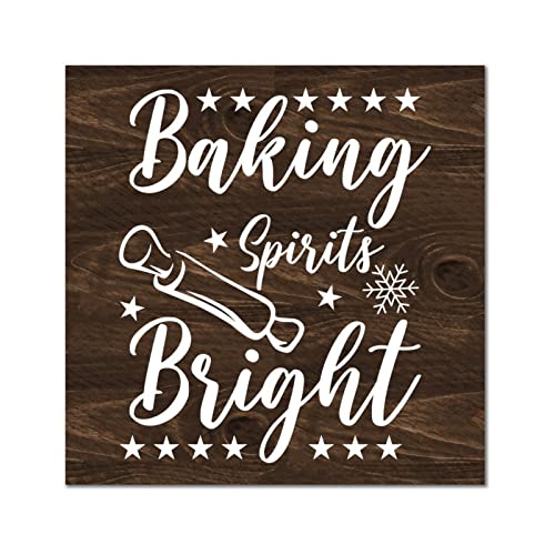 Plaque Let It Snow en bois de 35cm pour decoration murale de Noel