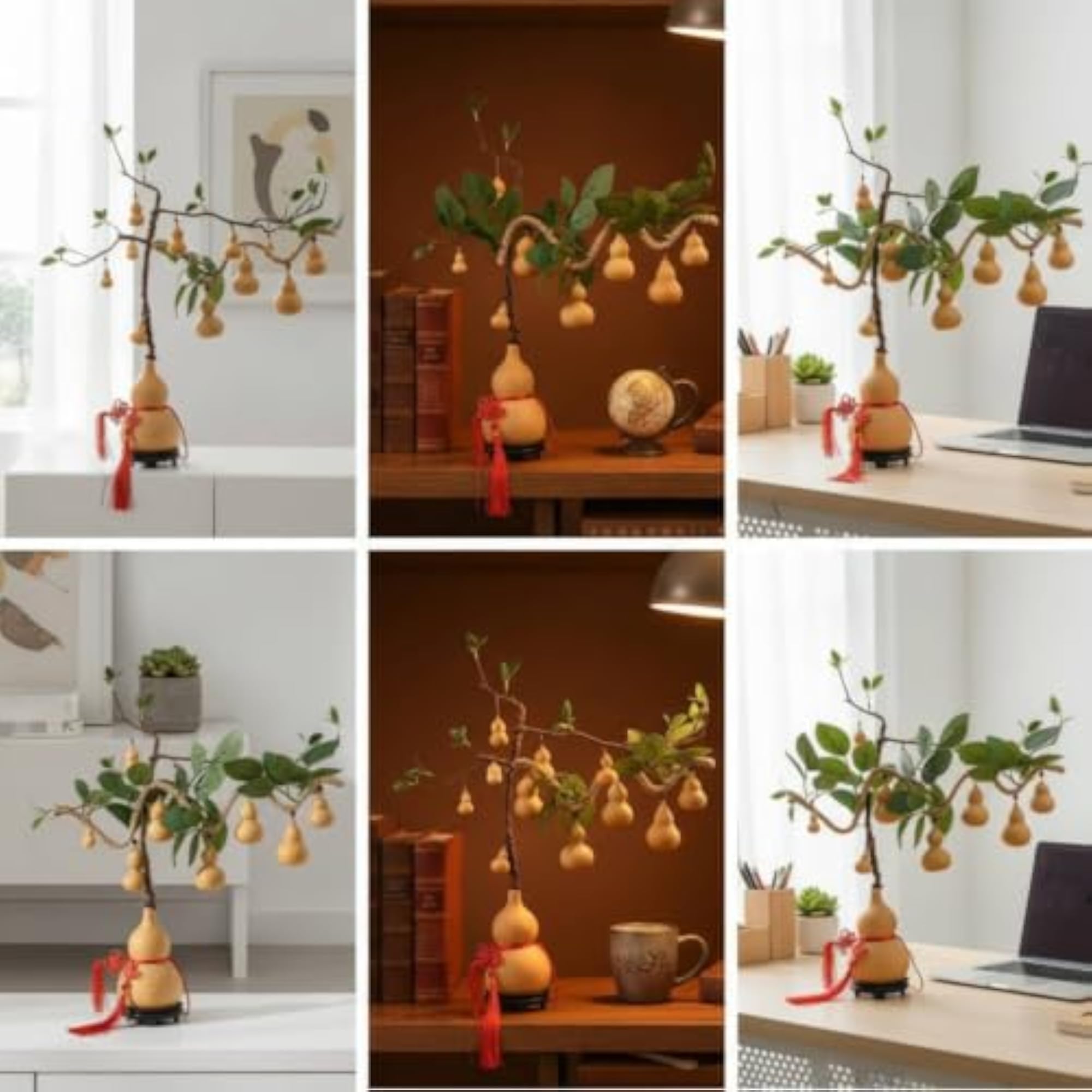 CLOVRIX® Feng Shui Gourd Tree Wealth Gourd Tree with Stand