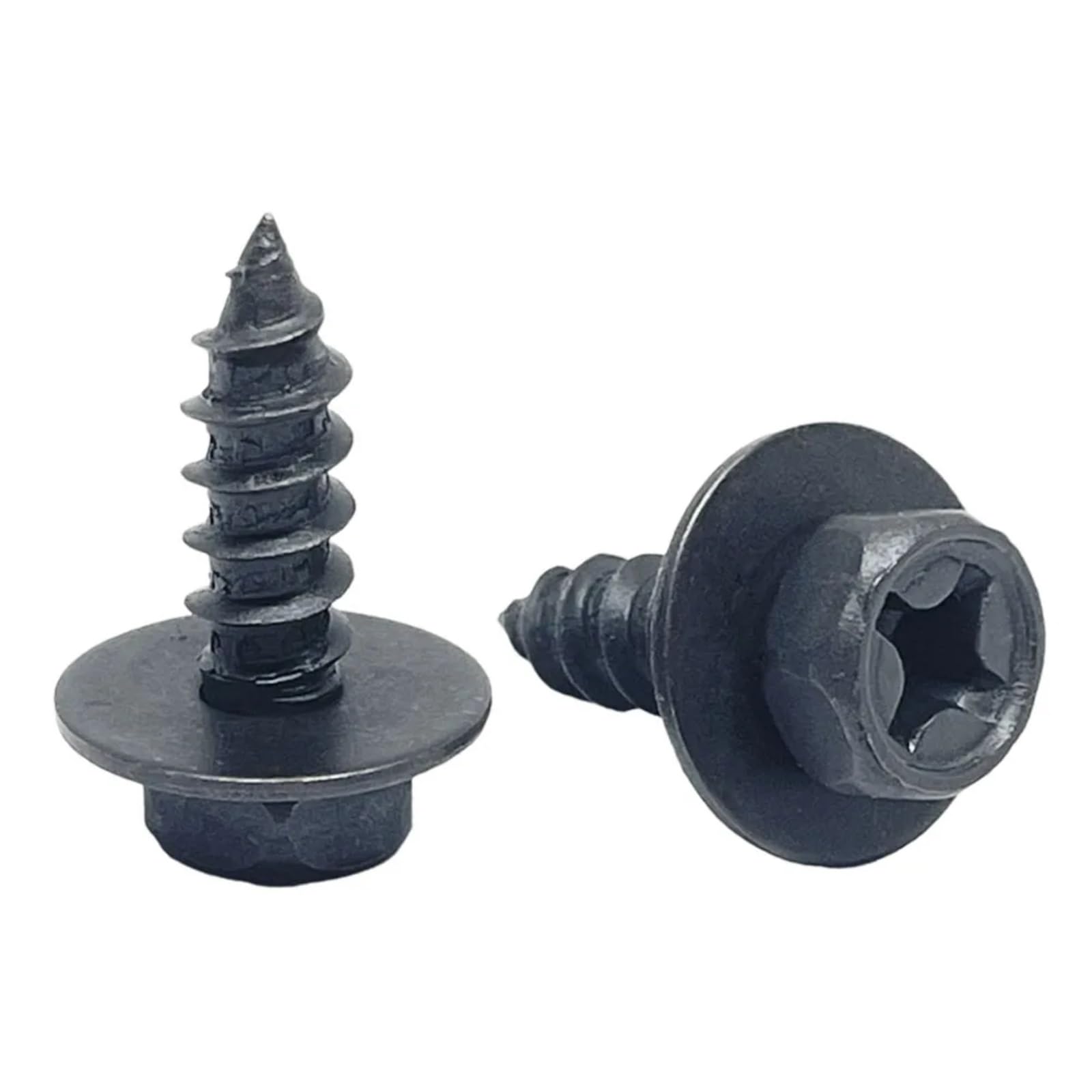 Viti per Carrozzeria Set M6 6mm Parti Generali Viti Autofilettanti Nere per Bulloni Esagonali A Croce con Guarnizione per Paraurti di Auto E Moto Protezione del Motore(15pcs)