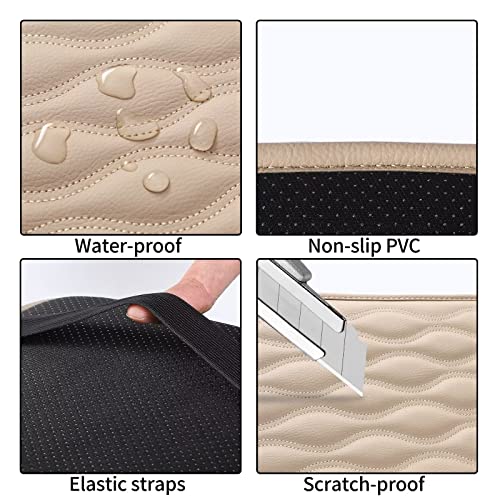 Qzhiren Auto Center Console Cover, Pu Leather Arm Rest Cover For Car-Universal Non Slip Soft Arm Rest Cover Waterproof Car Armrest Seat Box Cover For Suv, Truck, Car(Beige) #TOP2